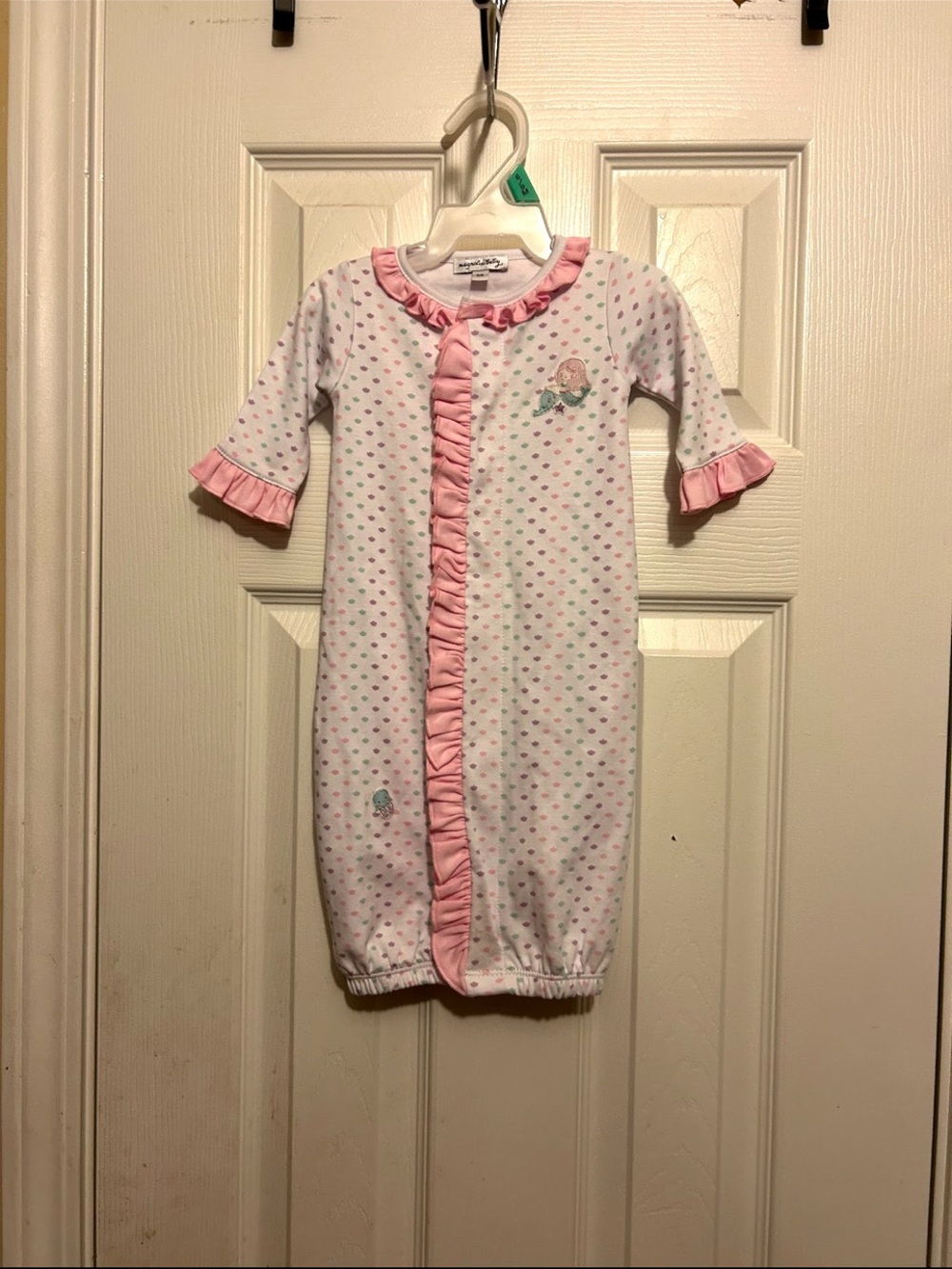 Magnolia Baby👶🏻Mermaid🧜🏼‍♀️Embroidered🪡Ruffle Converter Gown Sz NB